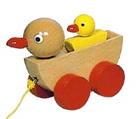 The Original Duck and Duckling push along toy