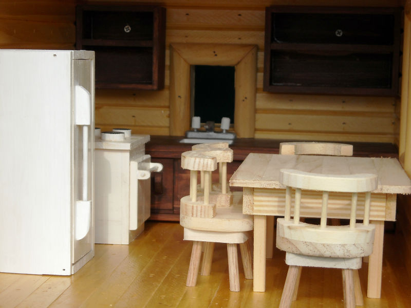 rear view of log cabin house