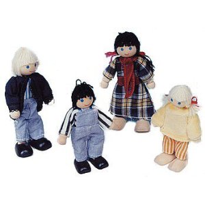 wooden dolls family for dolls house